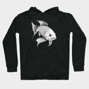 Monochrome carp Hoodie